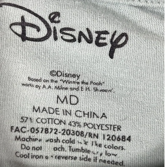 Disney Womens Green Pooh Piglet Tiger Embroidered Short Sleeve Nostalgia Top M - Picture 6 of 7